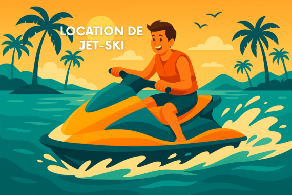 Location à l'heure - Jetski 3 places - Deshaies